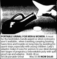 Portable urinal for men and women