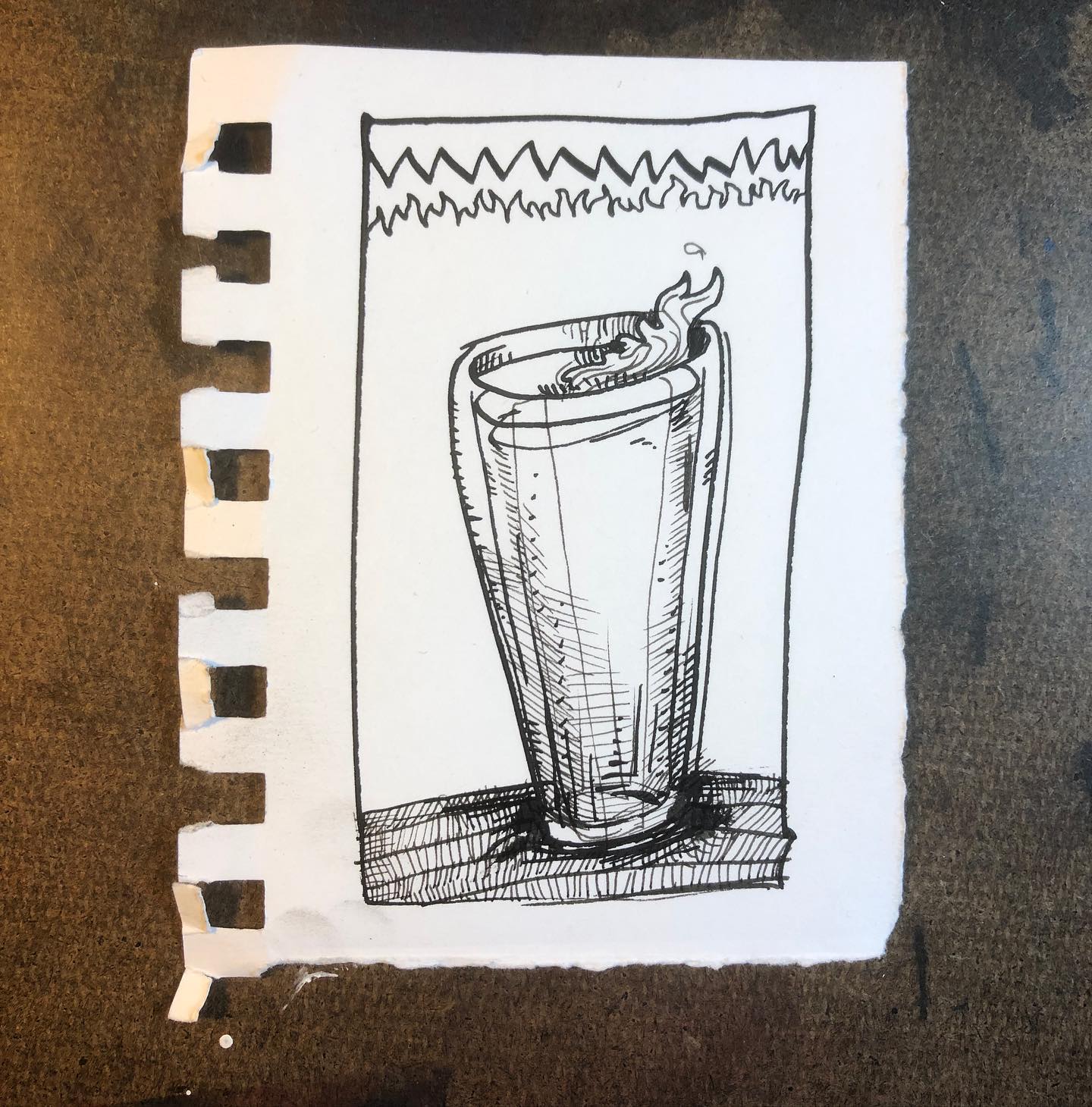 Ink Drawing - "Tasty Beverage"
