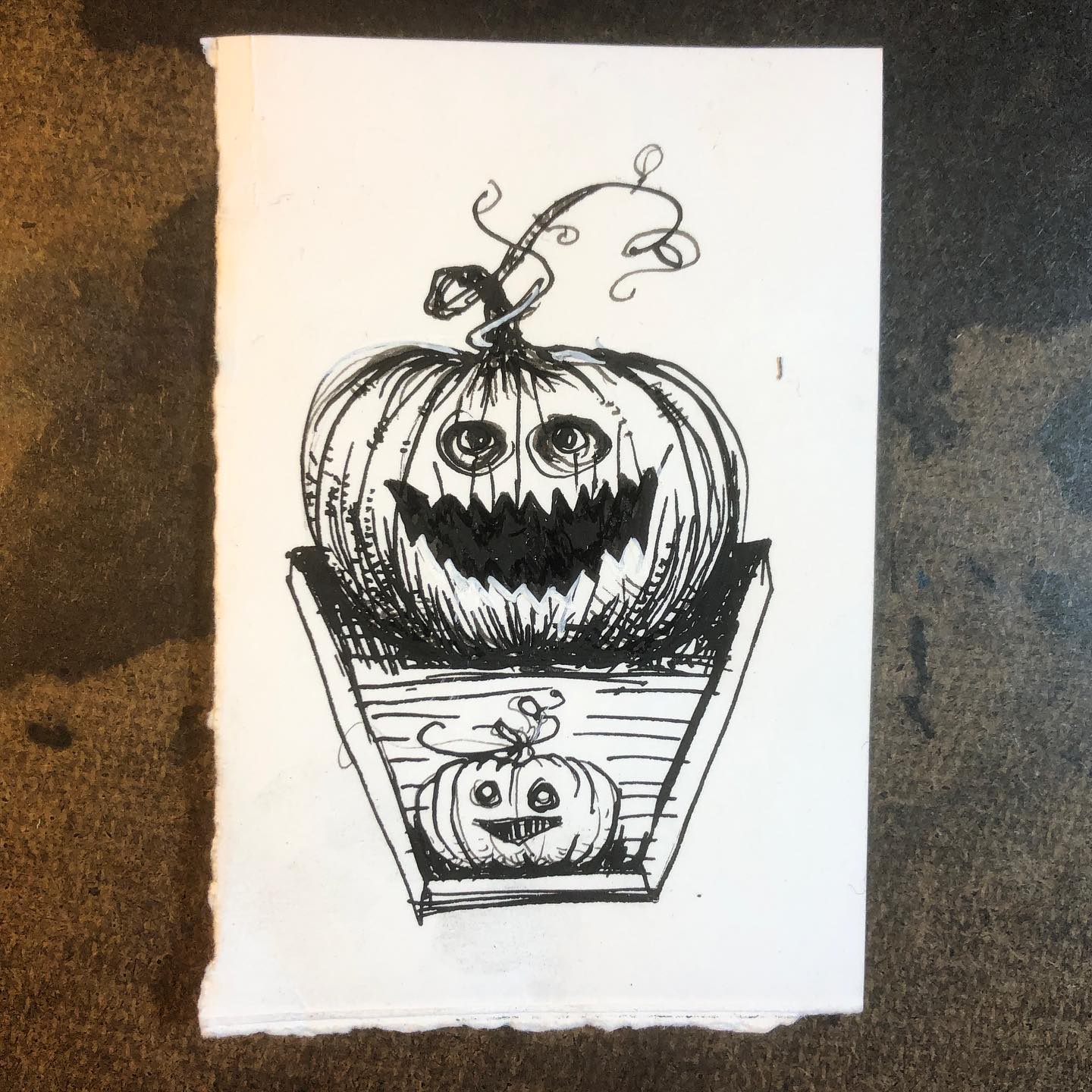Ink Drawing - "Halloween"